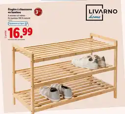 Lidl LIVARNO home Étagère à chaussures en bambou offre