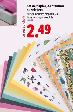 Lidl Set de papier, de création ou stickers offre