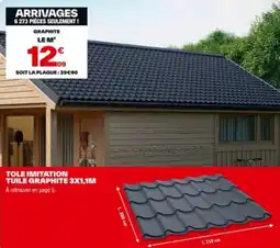Brico Dépôt Tole imitation tuile graphite 3x1,1m offre