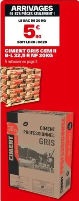 Brico Dépôt Ciment gris cem ii b-l 32,5 r nf offre