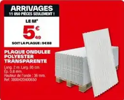 Brico Dépôt Plaque ondulee polyester transparente offre