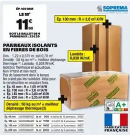 Brico Dépôt Panneaux isolants en fibres de bois offre