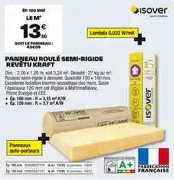 Brico Dépôt ISOVER Panneau roulé semi-rigide revētu kraft offre