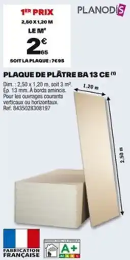 Brico Dépôt Plaque de plâtre ba 13 ce ™ offre