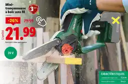 Lidl Mini-tronçonneuse à bois sans fil offre