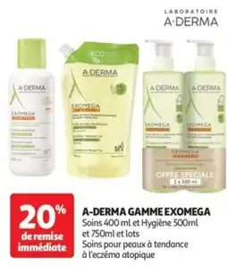 Auchan A-derma gamme exomega offre