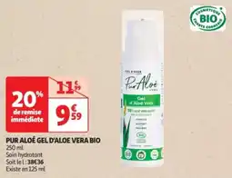 Auchan Pur aloé gel d'aloe vera bio offre