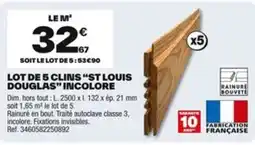 Brico Dépôt Lot de 5 clins “st louis douglas" incolore offre