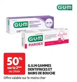 Auchan G.u.m gammes dentifrices et bains de bouche offre