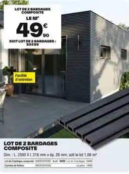 Brico Dépôt Lot de 2 bardages composite offre