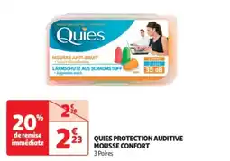 Auchan Quies protection auditive mousse confort offre
