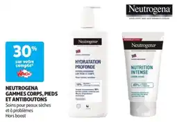 Auchan Neutrogena gammes corps, pieds et antiboutons offre