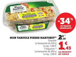 Maximarché Mon taboule pierre martinet offre