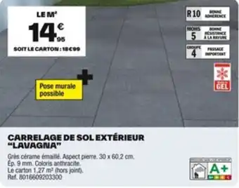Brico Dépôt Carrelage de sol extérieur "lavagna" offre