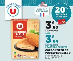 Maximarché Cordon bleu de poulet surgele U offre