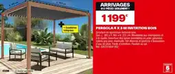 Brico Dépôt Pergola 4 x 3 m imitation bois offre