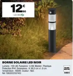 Brico Dépôt Borne solaire led noir offre