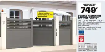 Brico Dépôt Portail aluminium battant “vento” offre
