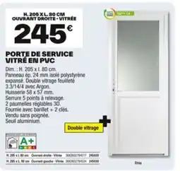 Brico Dépôt Porte de service vitré en pvc offre