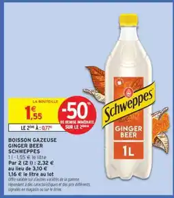 Intermarché Contact BOISSON GAZEUSE GINGER BEER SCHWEPPES offre