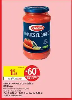 Intermarché Hyper SAUCE TOMATES CUISINÉES BARILLA offre