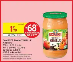 Intermarché Contact COMPOTE POMME VANILLE ANDROS offre
