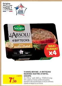 Intermarché VIANDE BOVINE : 4 BIFTECKS MARINÉS MAÎTRE D'HÔTEL offre