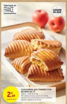 Intermarché Chaussons aux pommes pur beurre x4 offre