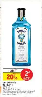 Intermarché GIN SAPPHIRE BOMBAY offre