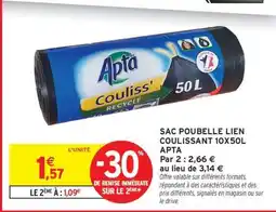 Intermarché SAC POUBELLE LIEN COULISSANT 10X50L APTA offre