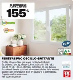 Brico Dépôt Fenêtre pvc oscillo-battante offre