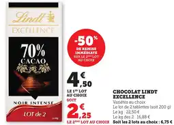 Maximarché Chocolat lindt excellence offre
