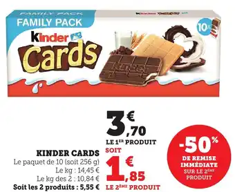 Maximarché Kinder cards offre