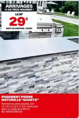 Brico Dépôt Parement pierre naturelle "quartz” offre