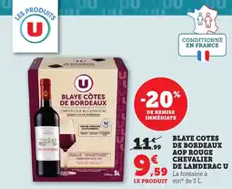 Maximarché Blaye cotes de bordeaux aop rouge chevalier de landerac U offre