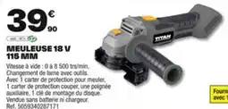 Brico Dépôt Meuleuse 18 v 115 mm offre