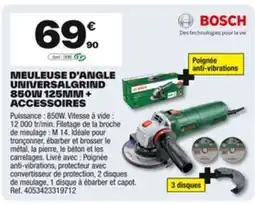 Brico Dépôt BOSCH Meuleuse d'angle universalgrind 850w 125mm + accessoires offre