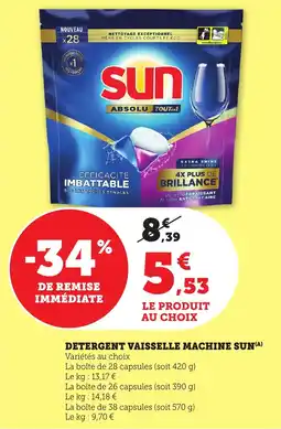 Maximarché Detergent vaisselle machine sun offre