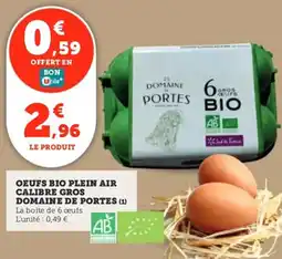 Utile Oeufs bio plein air calibre gros domaine de portes offre