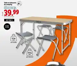 Lidl Table et tabourets de camping offre