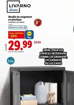 Lidl LIVARNO Meuble de rangement en plastique offre