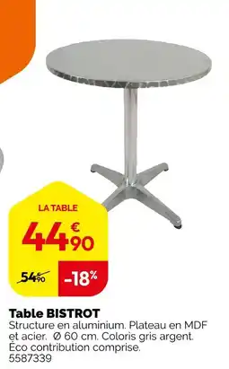 Weldom Table BISTROT offre