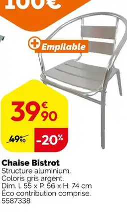 Weldom Chaise Bistrot offre