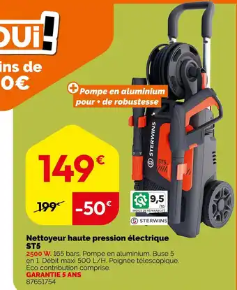 Weldom Sterwins Nettoyeur haute pression électrique ST5 offre