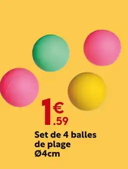 Maxi Bazar Set de 4 balles de plage offre