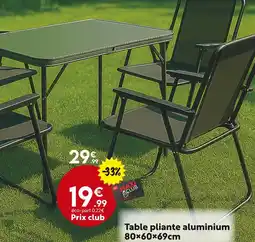 Maxi Bazar Table pliante aluminium offre