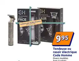 Action Tondeuse ou rasoir électrique Code Homme offre