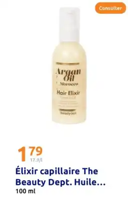 Action Élixir capillaire The Beauty Dept. Huile offre