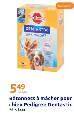 Action DENTASTIX Bâtonnets à mâcher pour chien Pedigree offre