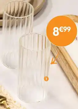 b&m Set de 4 verres cottelés hauts offre